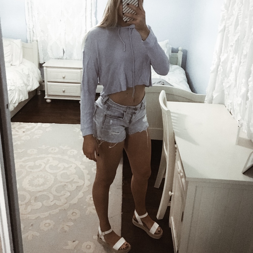 light blue cropped long sleeve